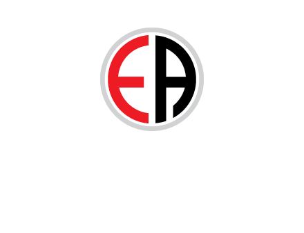 Letters EA are in circle logo