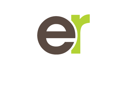 letter E overlapping letter R