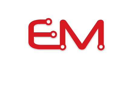 Letters EM with Digital wire logo