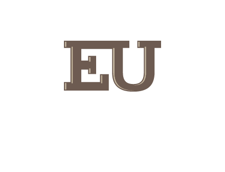 letter EU joined together