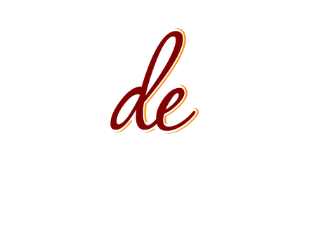 letter DE joined together