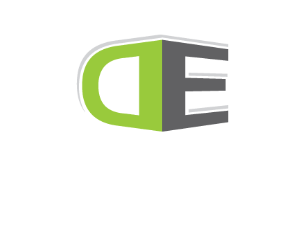 letter DE with 3D effect