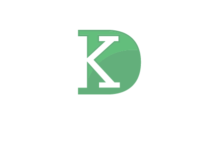 negative spacing letter K in letter D