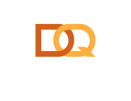 letter D intertwining with letter Q