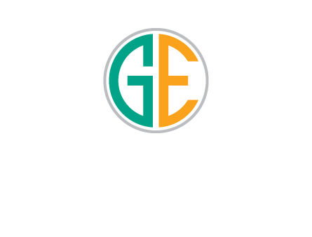 Letters GE are in a circle logo