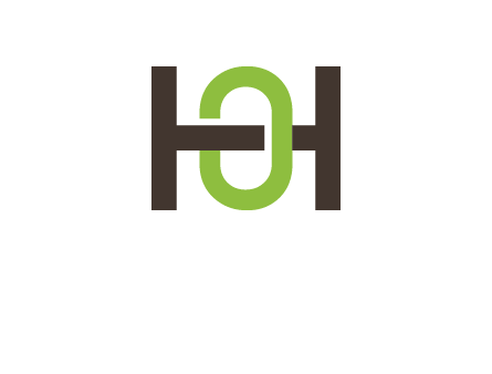 letter H going across letter O