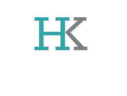 letter H forming letter K