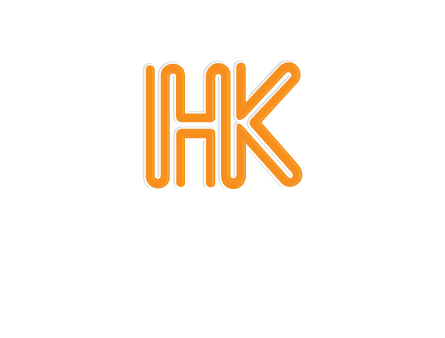 line art letter HK joined together