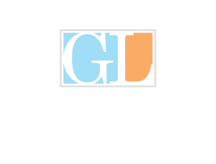 Letters GL are in a rectangle Logo