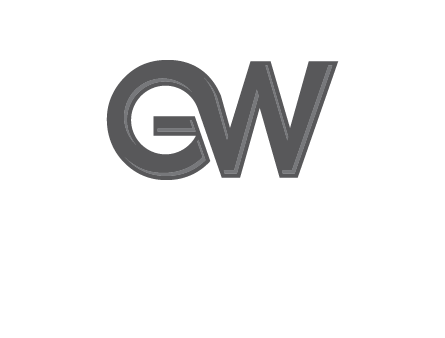 abstract letter GW joined together