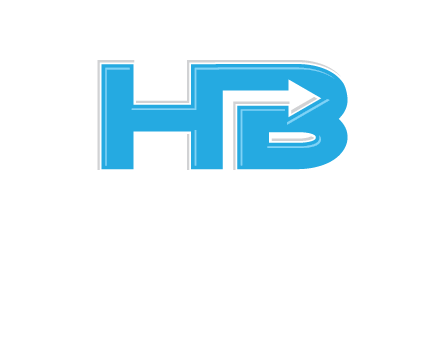 Arrow inside the letters H and b logo