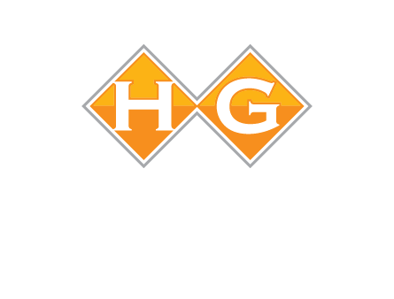 Letters h and g in a diamond logo