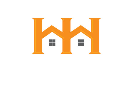 Two letters H are creating house logo