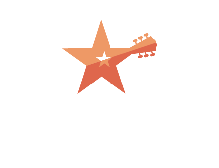 star with guitar head music logo