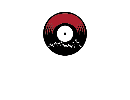 zigzag lines on music record logo illustration