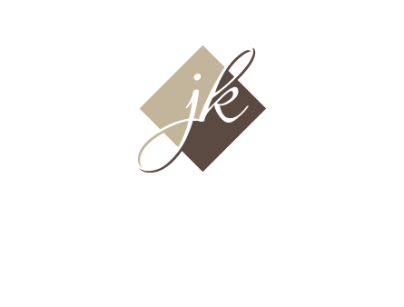 Letters J and K are in a rhombus shape logo