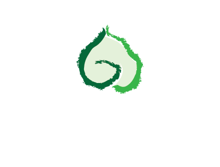 abstract letter G forming leaf logo