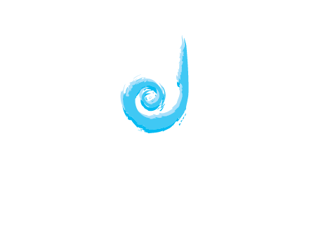 swirl letter j made of brush stoke logo