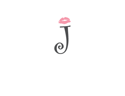 letter J with lips print logo