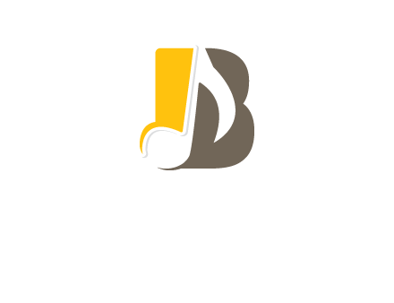 music nodes inside letter B logo