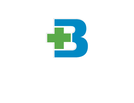 medical sign incorporated with letter B logo