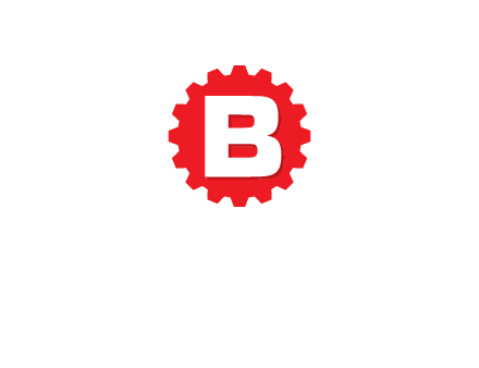 letter B in gear logo