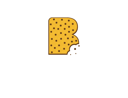 letter B made of cookie logo