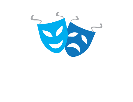 two theater masks entertainment logo