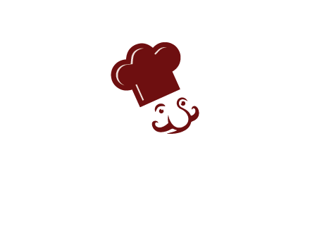 chef with cap and mustache logo