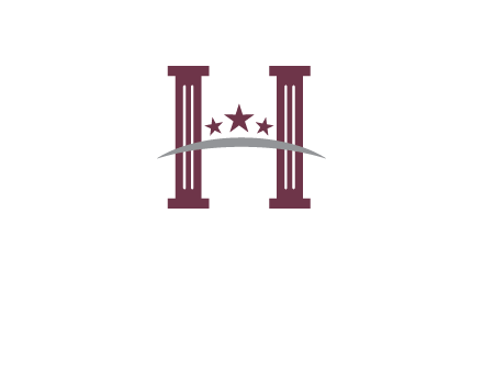 letter H incorporated with legal pillars logo