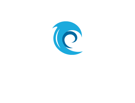 letter c made of waves logo