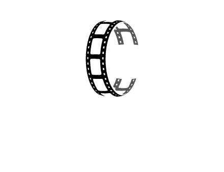 letter C made of film reel logo