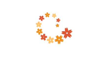 letter c made of flowers logo