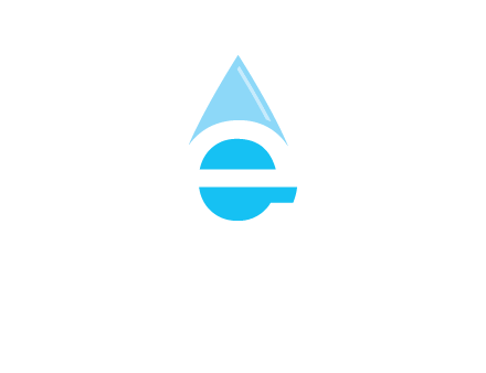 letter e incorporated with water drop logo