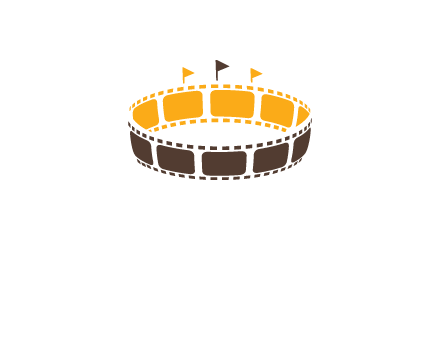 film reel incorporated with stadium logo