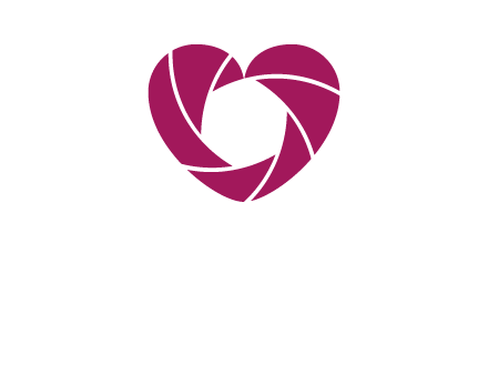 shutter in heart shape photography logo