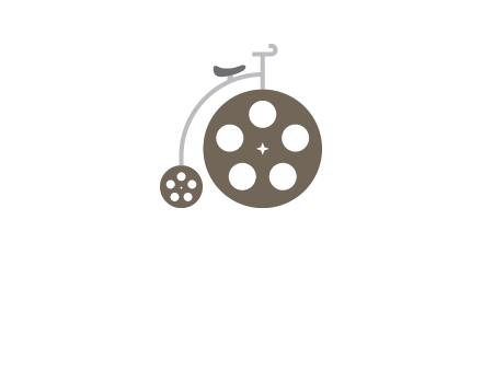 bicycle made of film reels logo