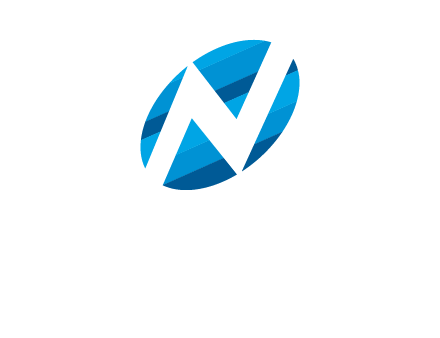 letter N inside oval shape logo