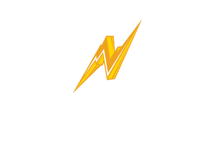 letter N made of thunder icon logo