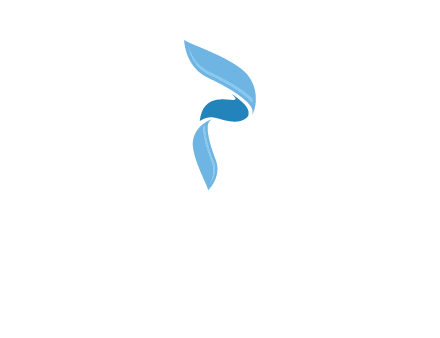 letter P made of waves logo