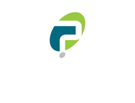 letter P inside oval shape logo