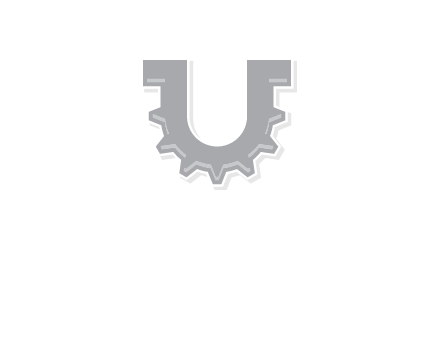 letter U made of gear logo