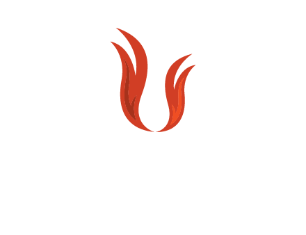 letter U made of flames logo