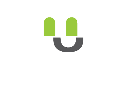 happy face made of letter U logo