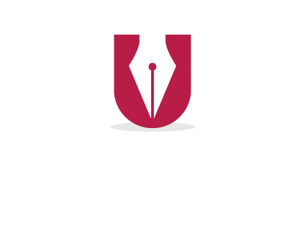 letter U incorporated with pen logo