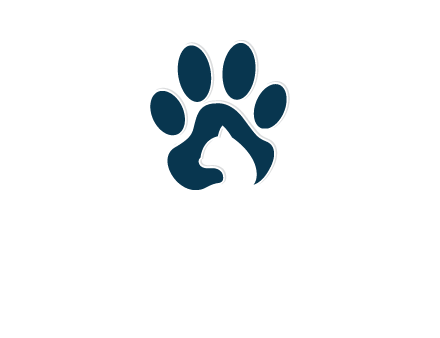 cat inside paw print logo