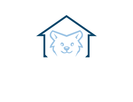 dog face inside house logo