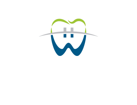 teeth made of letter w logo