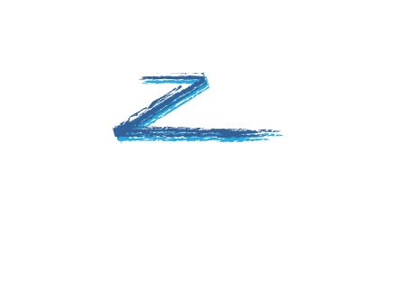 letter Z made of brush stroke
