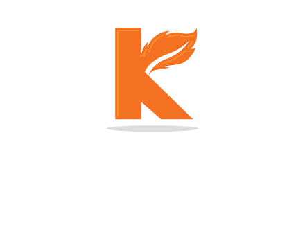 letter K incorporated with feather logo